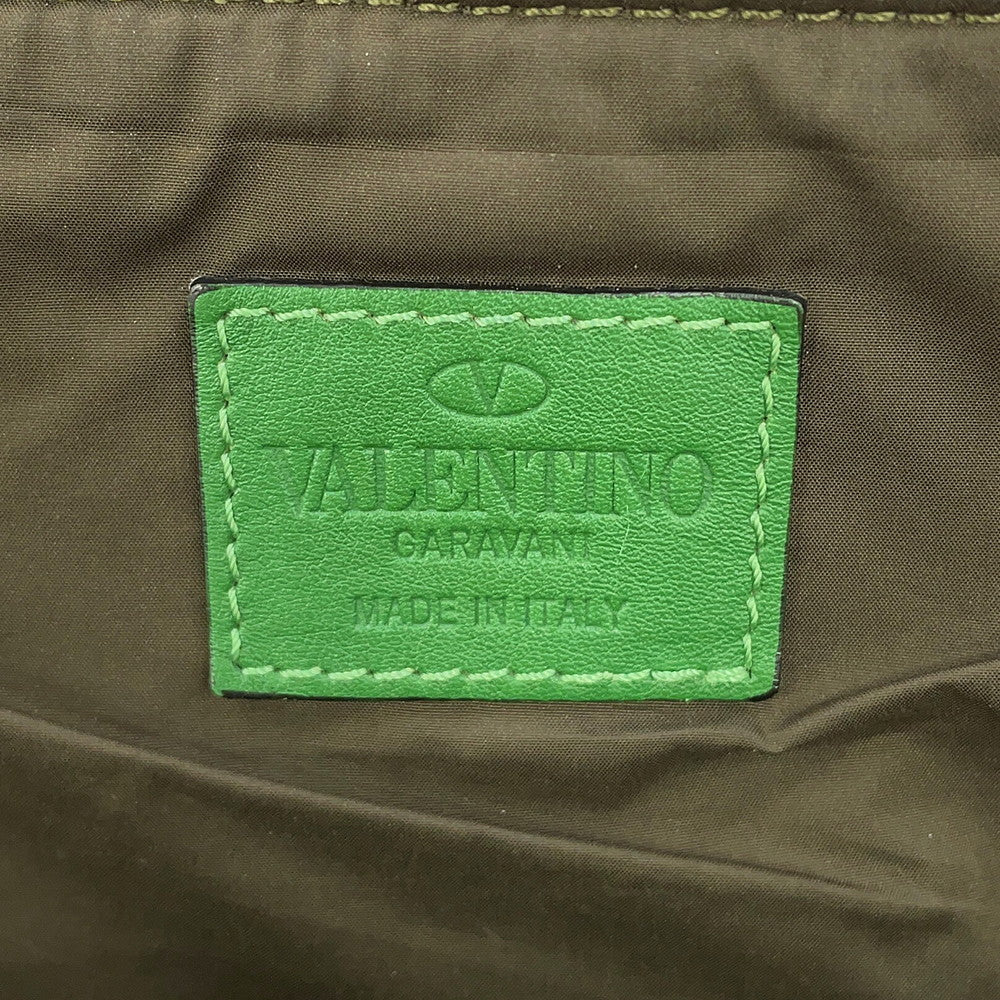 Valentino Garavani Rock Studded Camouflage Backpack Khaki Nylon
