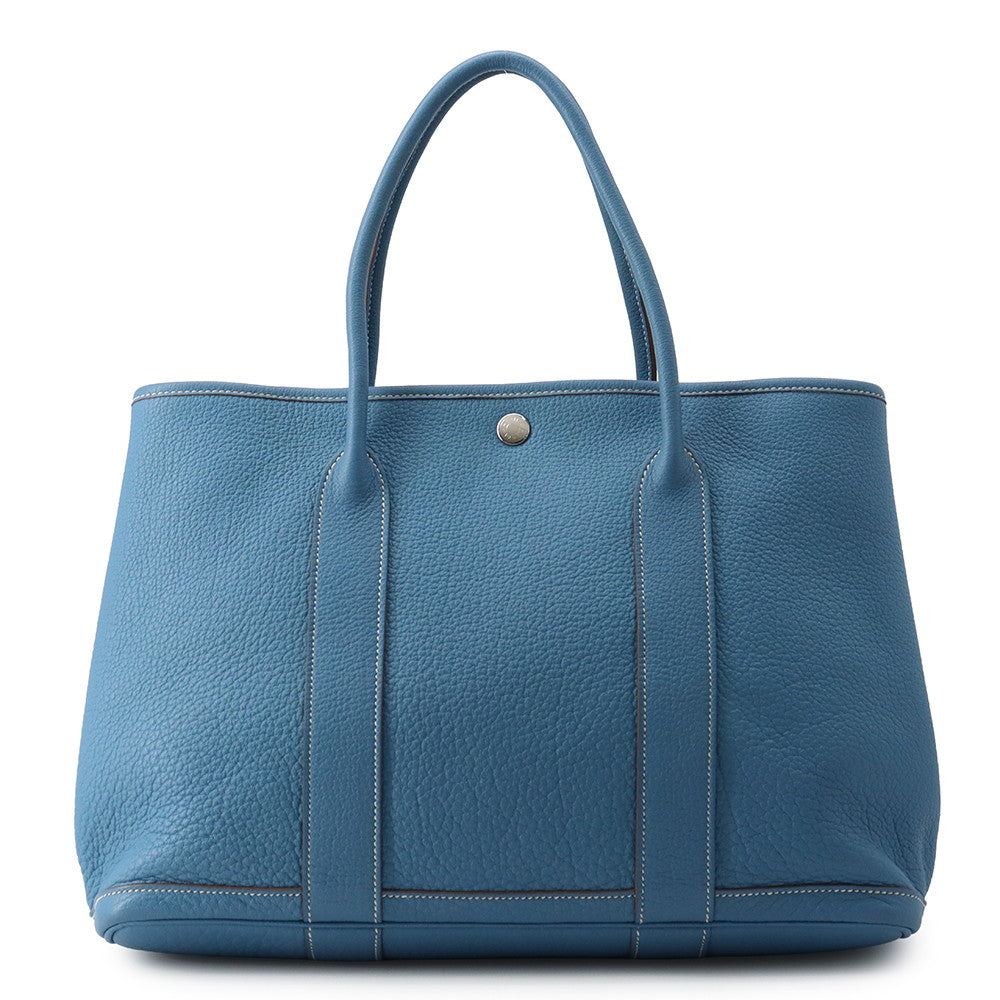 HERMES Garden Party Azur Negonda Leather Size PM