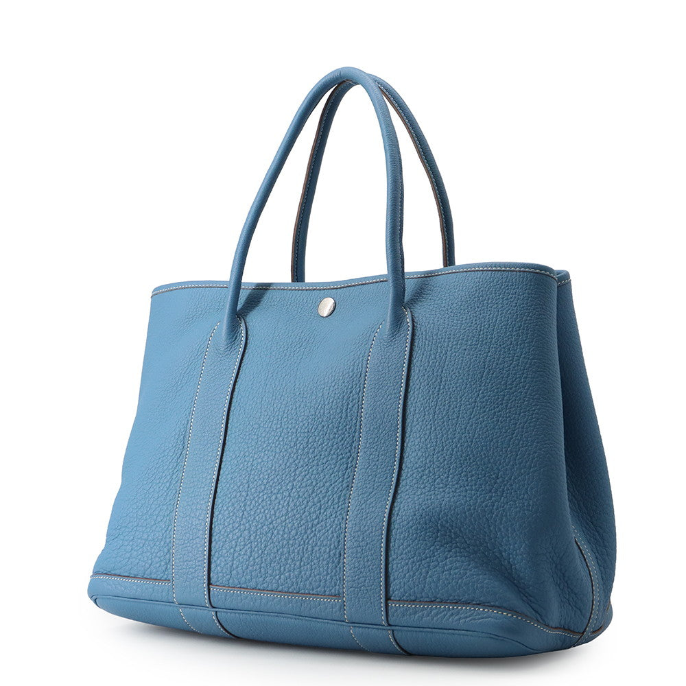 HERMES Garden Party Azur Negonda Leather Size PM