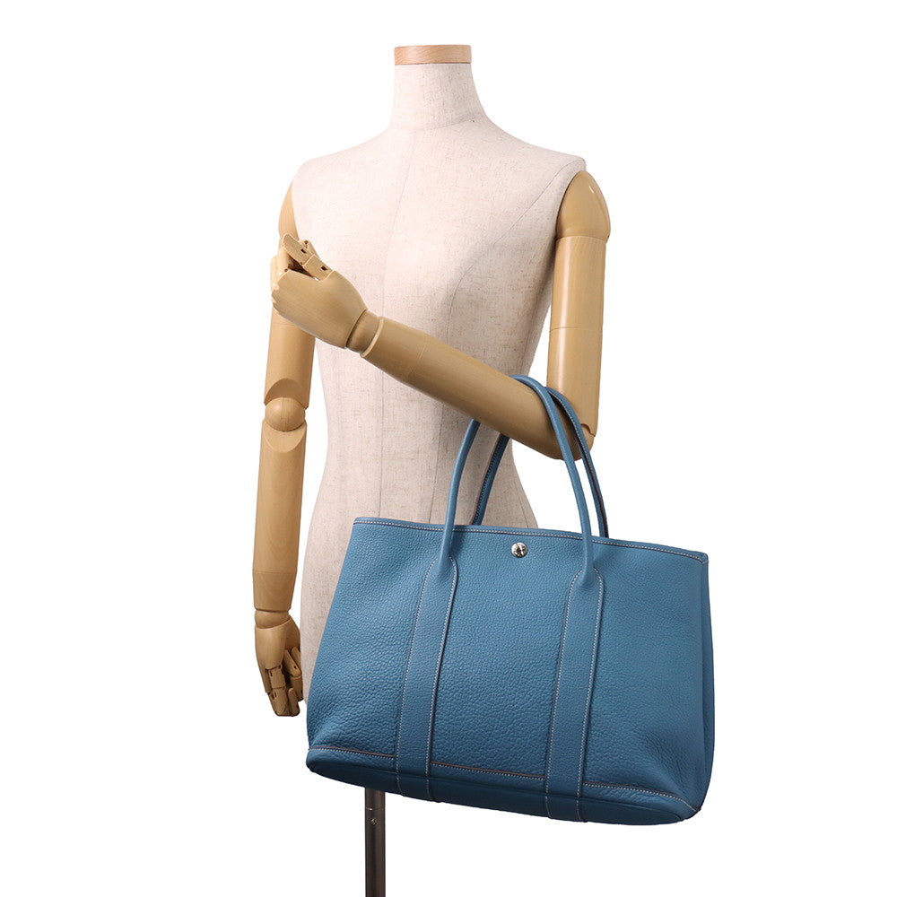HERMES Garden Party Azur Negonda Leather Size PM