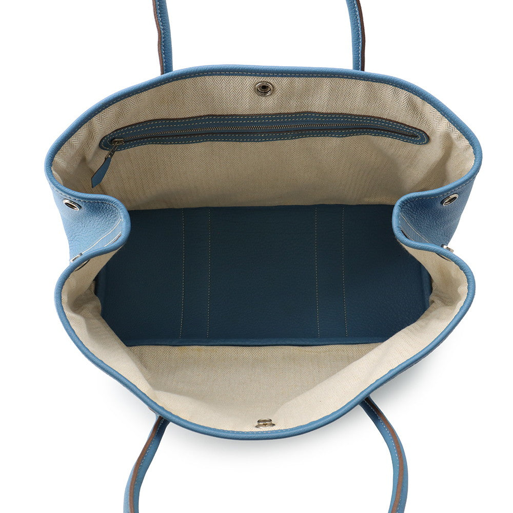 HERMES Garden Party Azur Negonda Leather Size PM