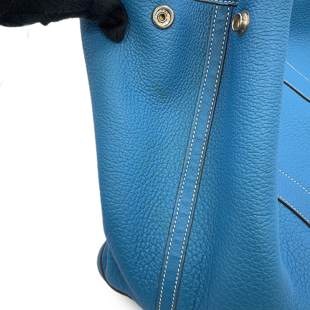 HERMES Garden Party Azur Negonda Leather Size PM