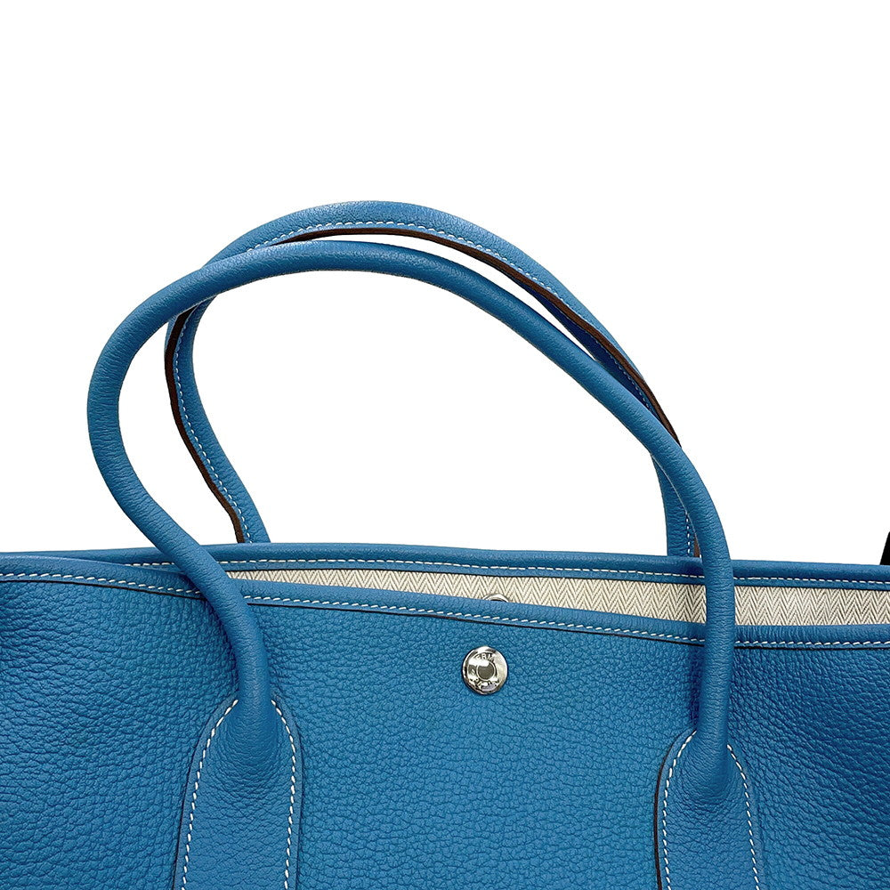 HERMES Garden Party Azur Negonda Leather Size PM