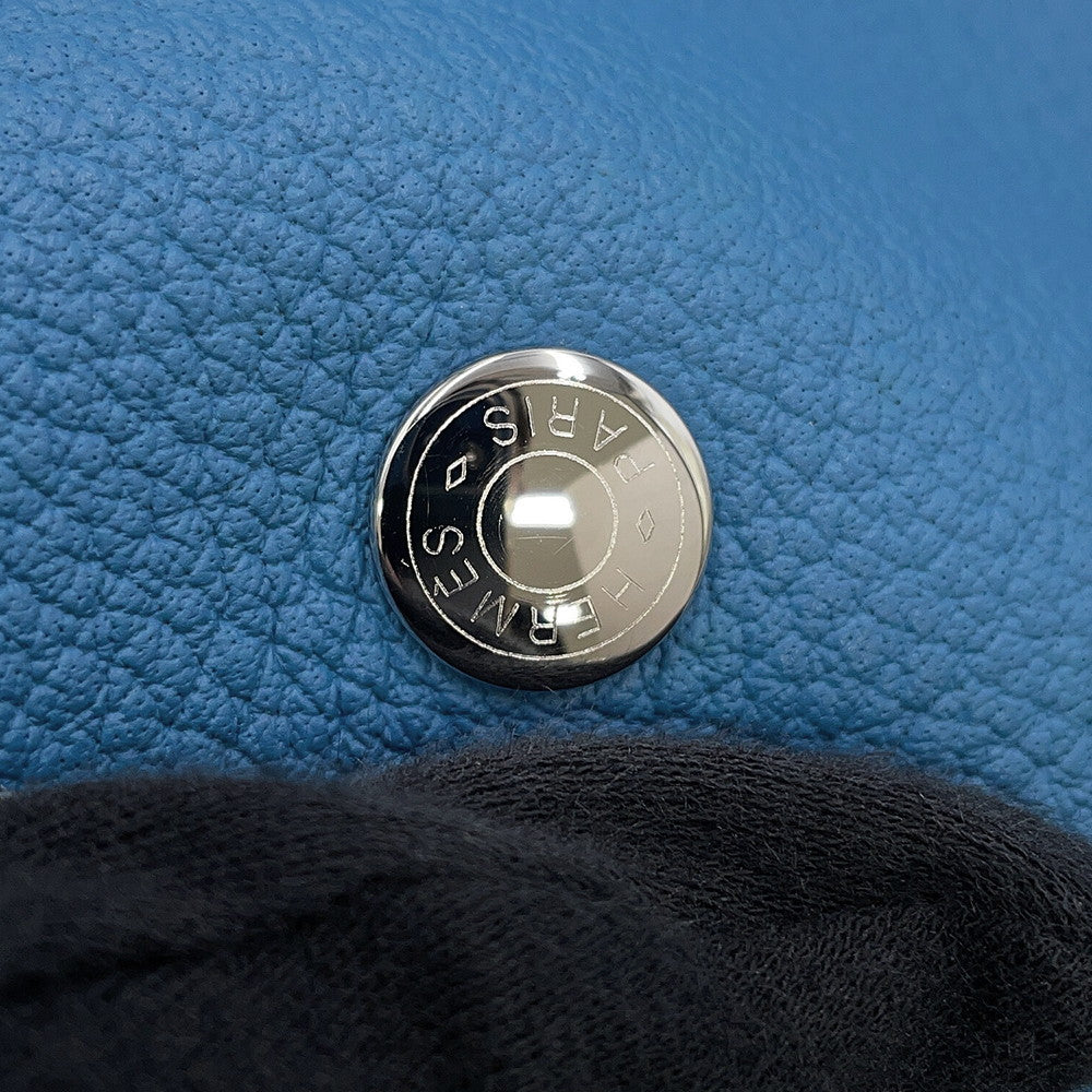 HERMES Garden Party Azur Negonda Leather Size PM