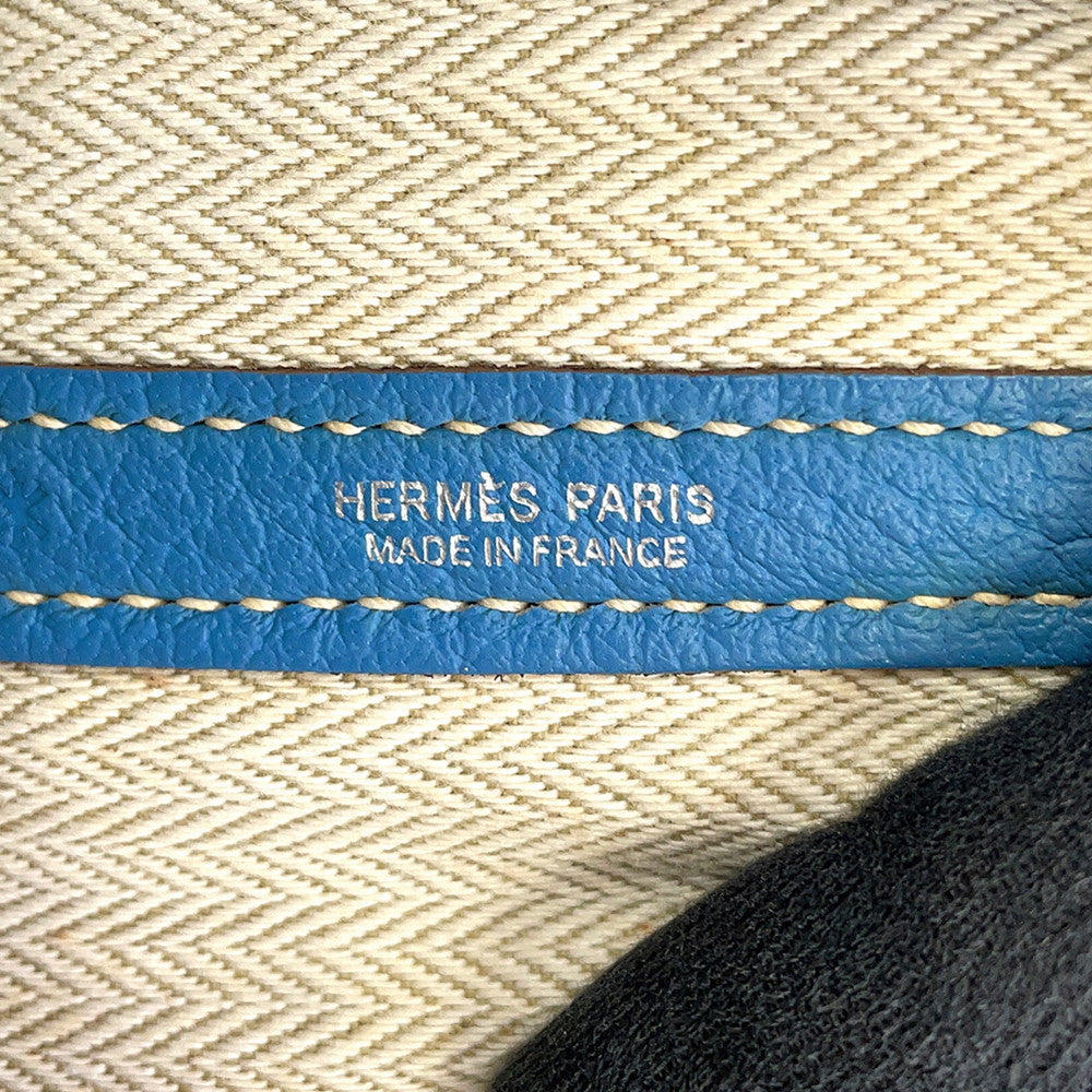 HERMES Garden Party Azur Negonda Leather Size PM