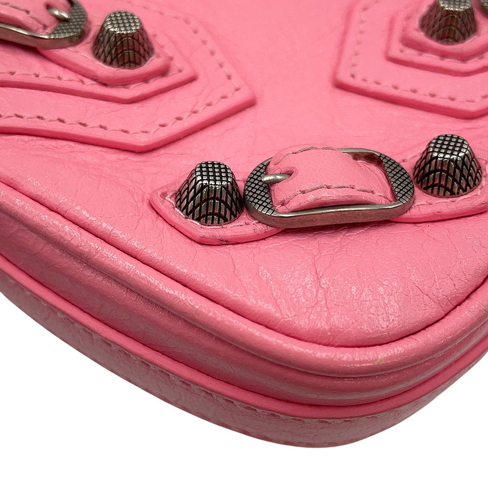 BALENCIAGA Lucagol Heart ChainShoulder Bag Pink722781 Leather