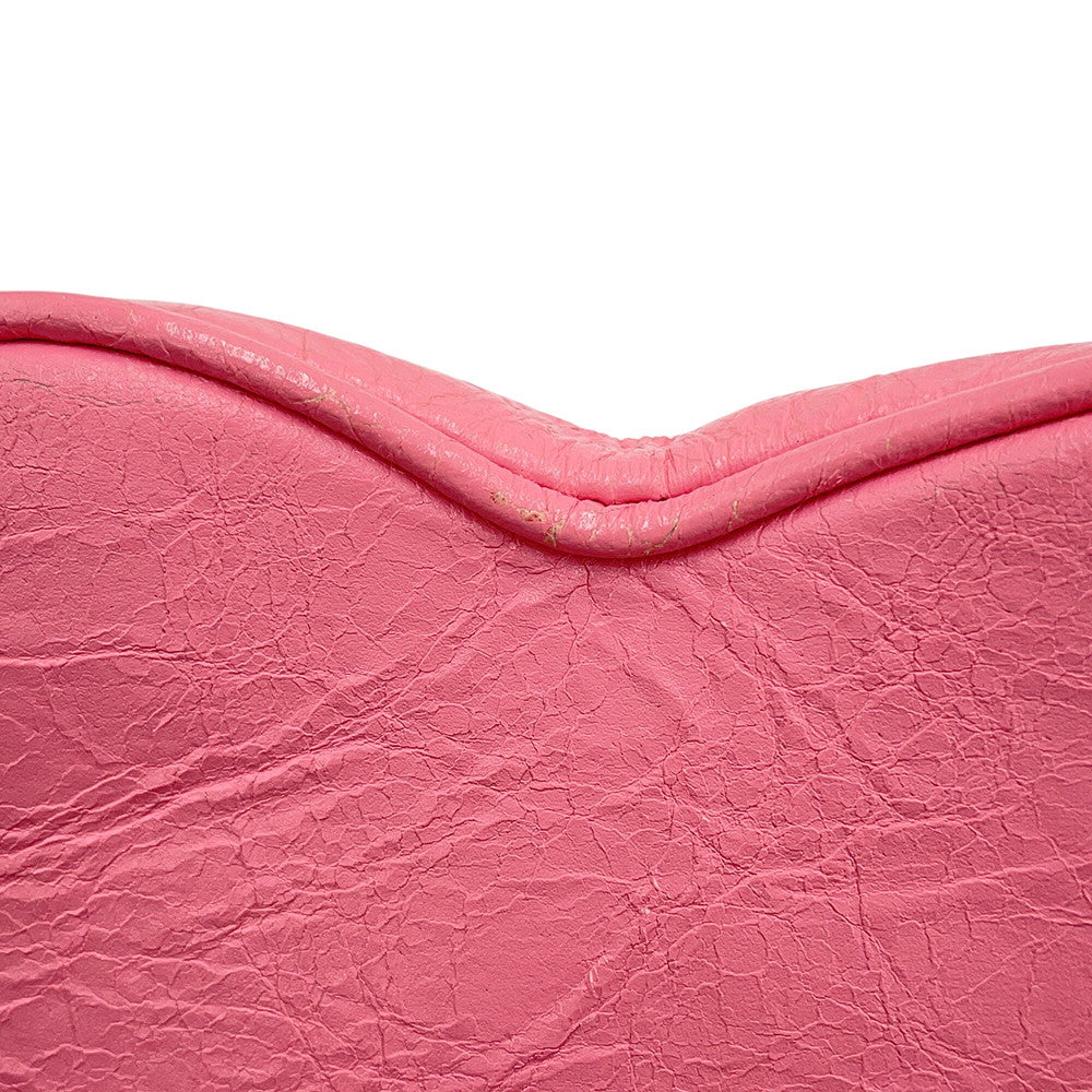 BALENCIAGA Lucagol Heart ChainShoulder Bag Pink722781 Leather