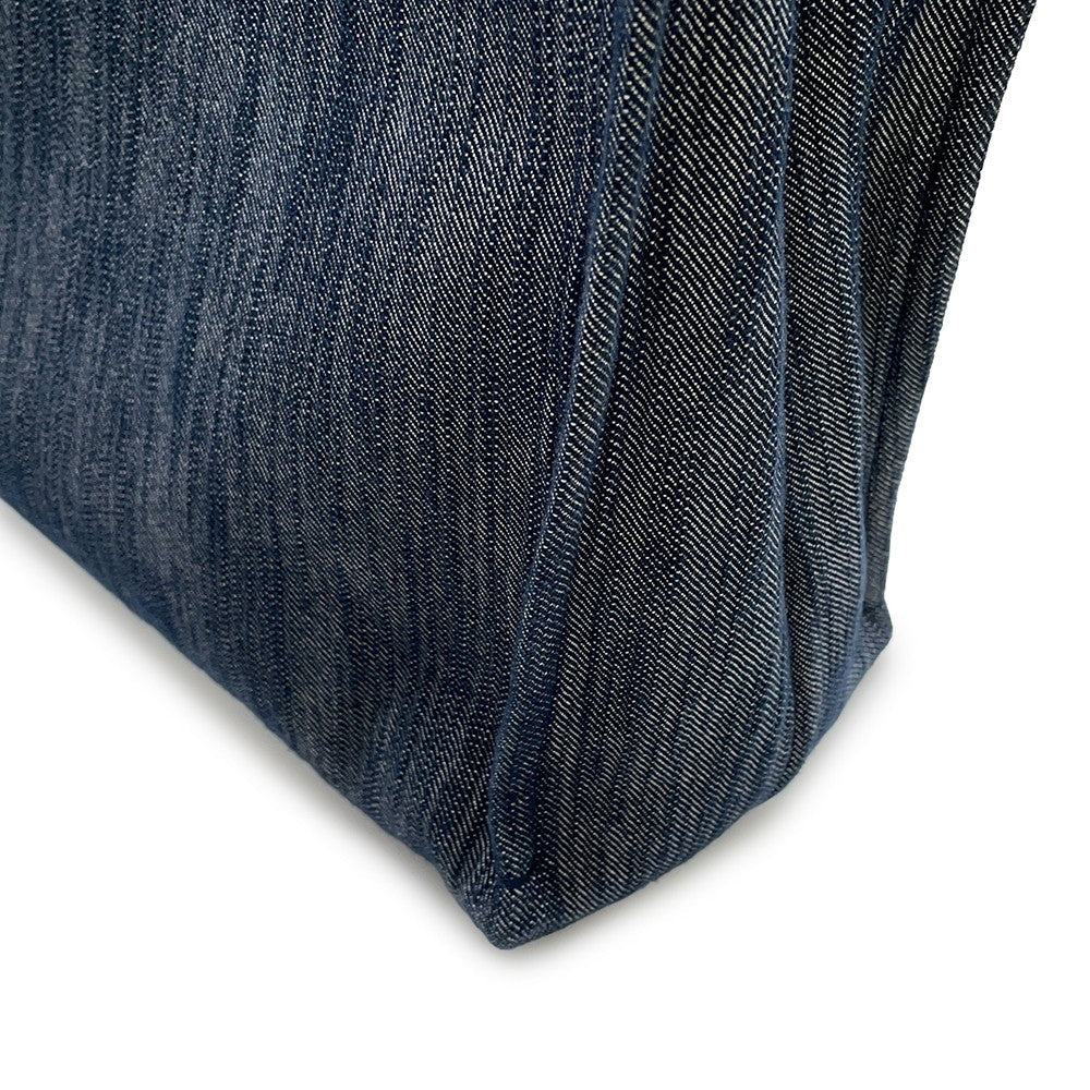Ferragamo Logo 2-Way Denim Tote Bag Blue Cotton
