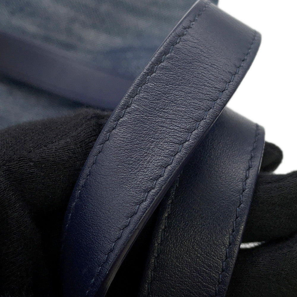 Ferragamo Logo 2-Way Denim Tote Bag Blue Cotton