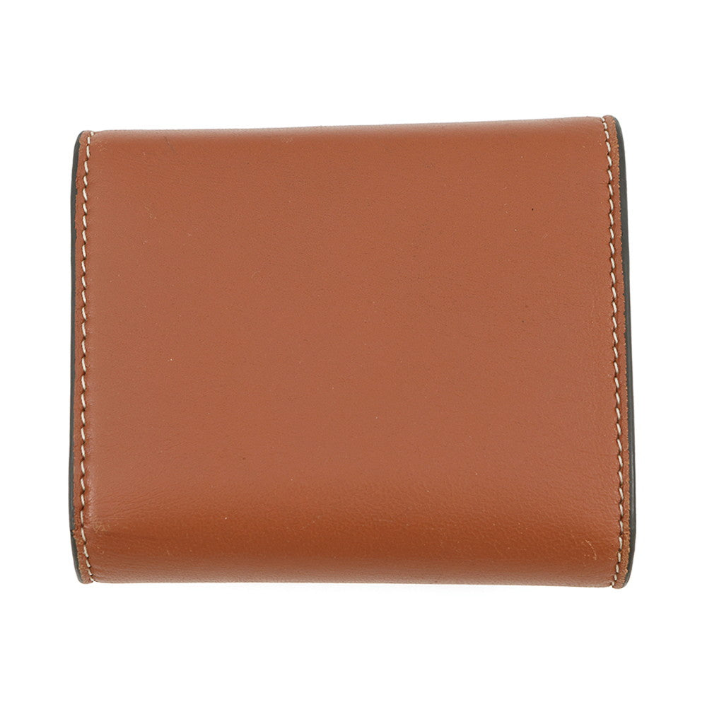 CELINE Triomphe Tri-fold Compact Wallet Brown10D783 Leather