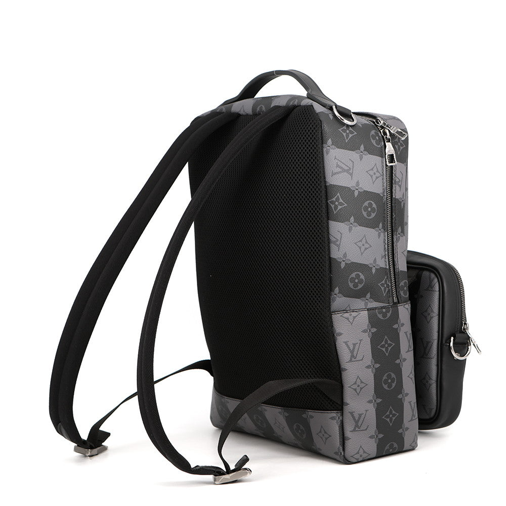 LOUIS VUITTON Modular Backpack Noir/GrayM45962 Monogram Stripe Eclipse