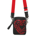 Valentino Garavani Logo Graffiti Shoulder Bag Black/Red Leather