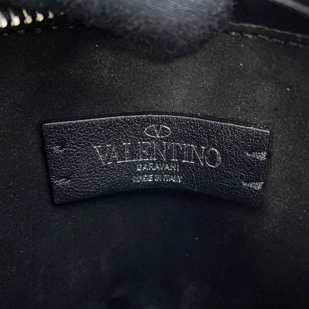 Valentino Garavani Logo Graffiti Shoulder Bag Black/Red Leather