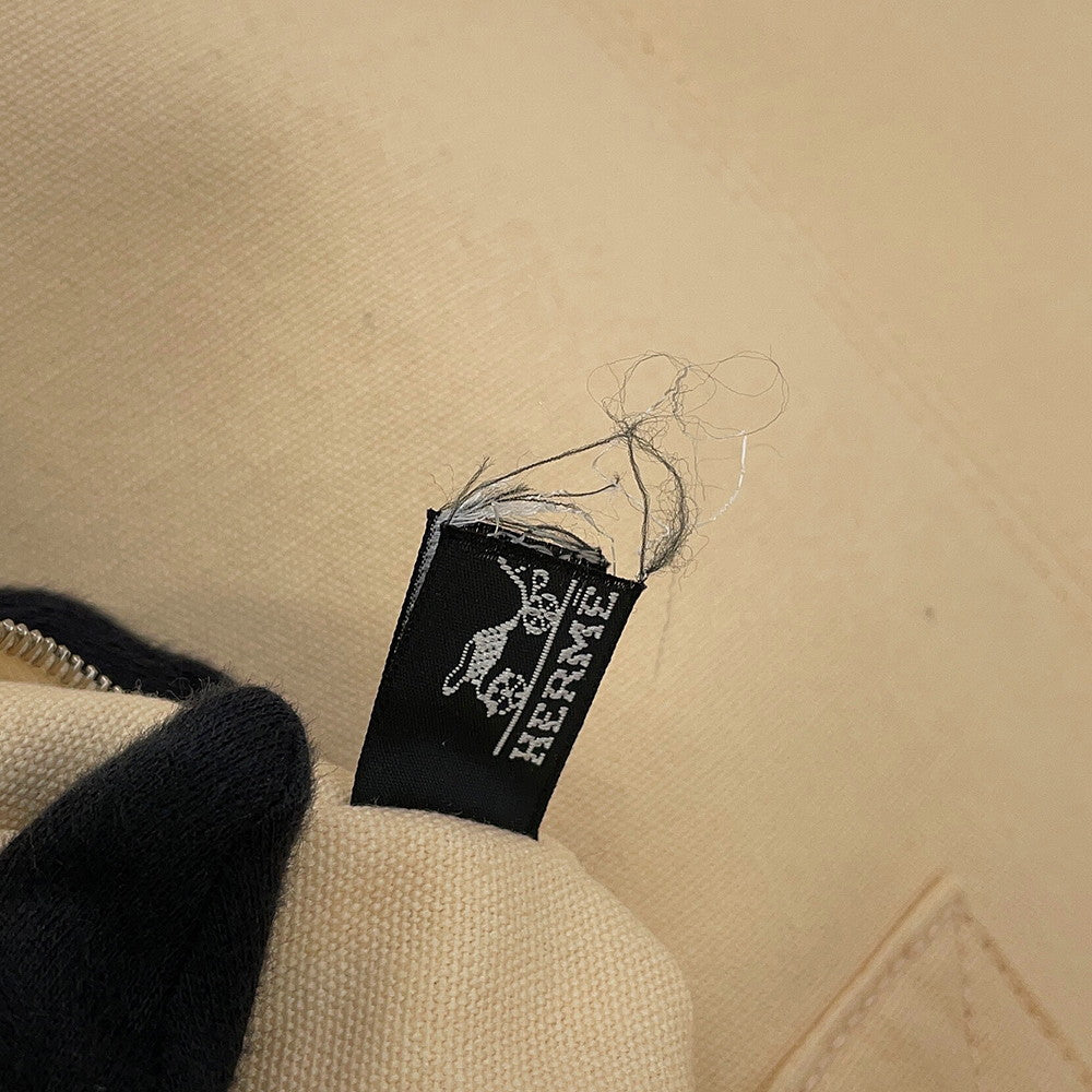 HERMES Panier de Plage Ivory Canvas Size PM