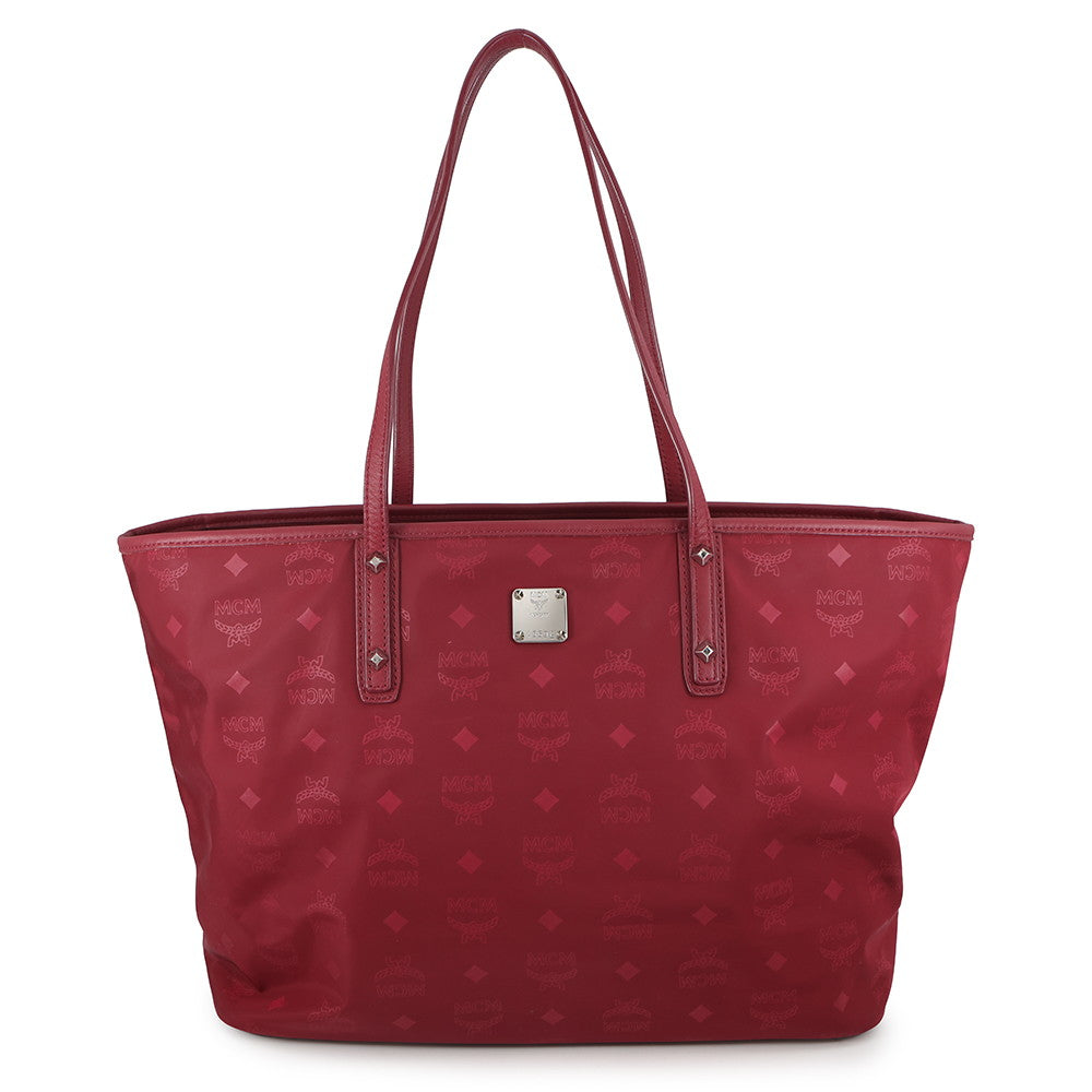 MCM Visetos Studded Tote Bag BordeauxMWP7ADT63RY001 Nylon Leather