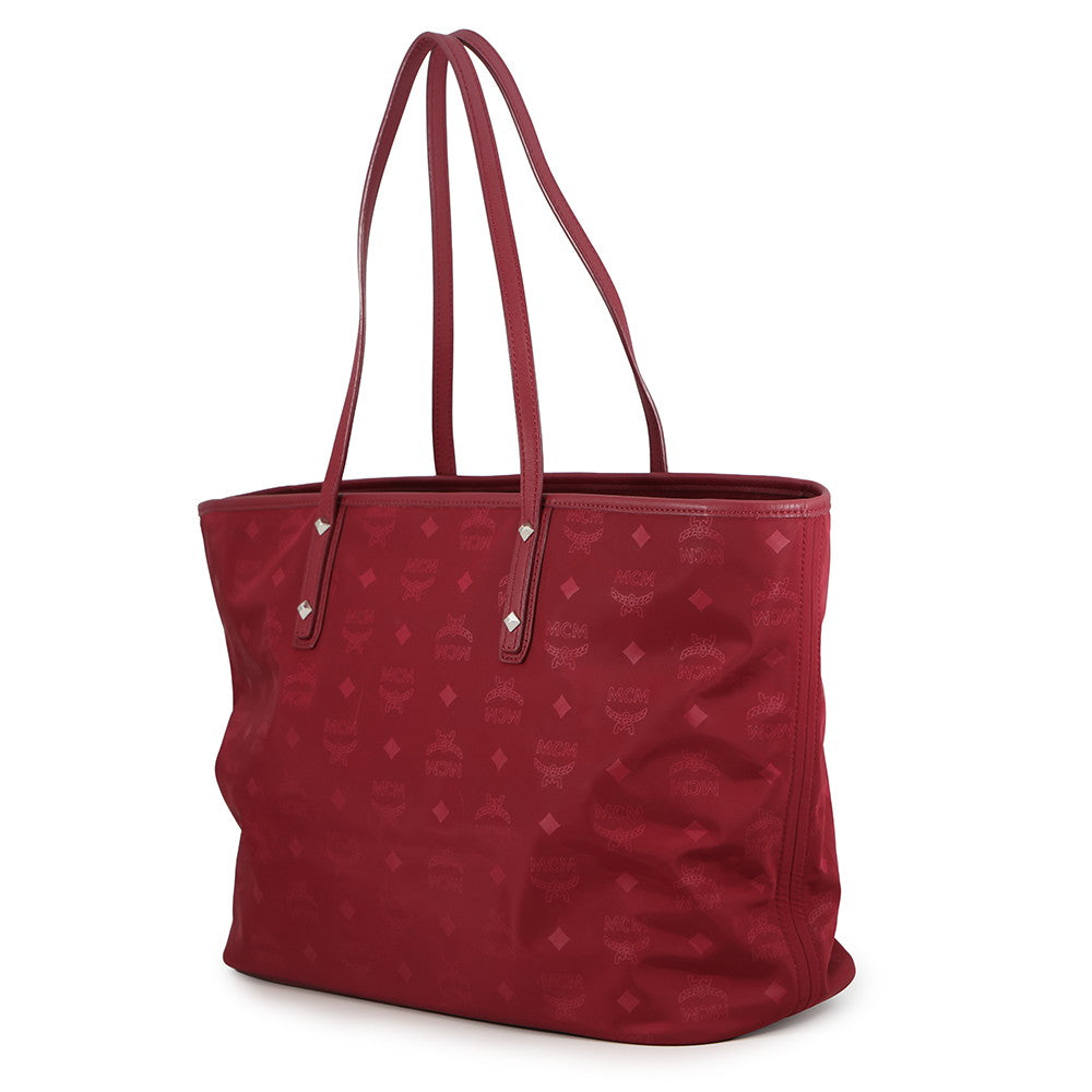 MCM Visetos Studded Tote Bag BordeauxMWP7ADT63RY001 Nylon Leather