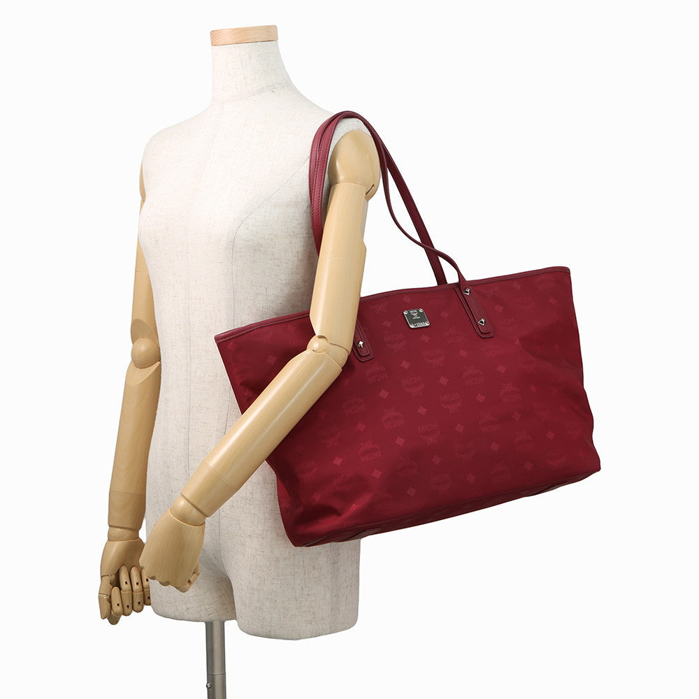 MCM Visetos Studded Tote Bag BordeauxMWP7ADT63RY001 Nylon Leather