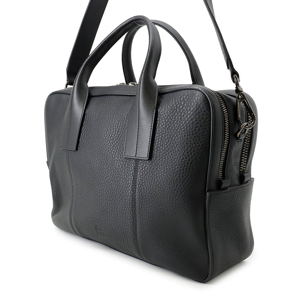 Christian Louboutin 2WAY Briefcase Black Leather