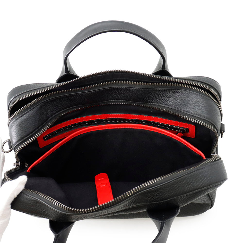 Christian Louboutin 2WAY Briefcase Black Leather
