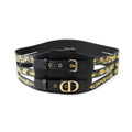 Dior Belt Size 70 Black/Yellow Leather