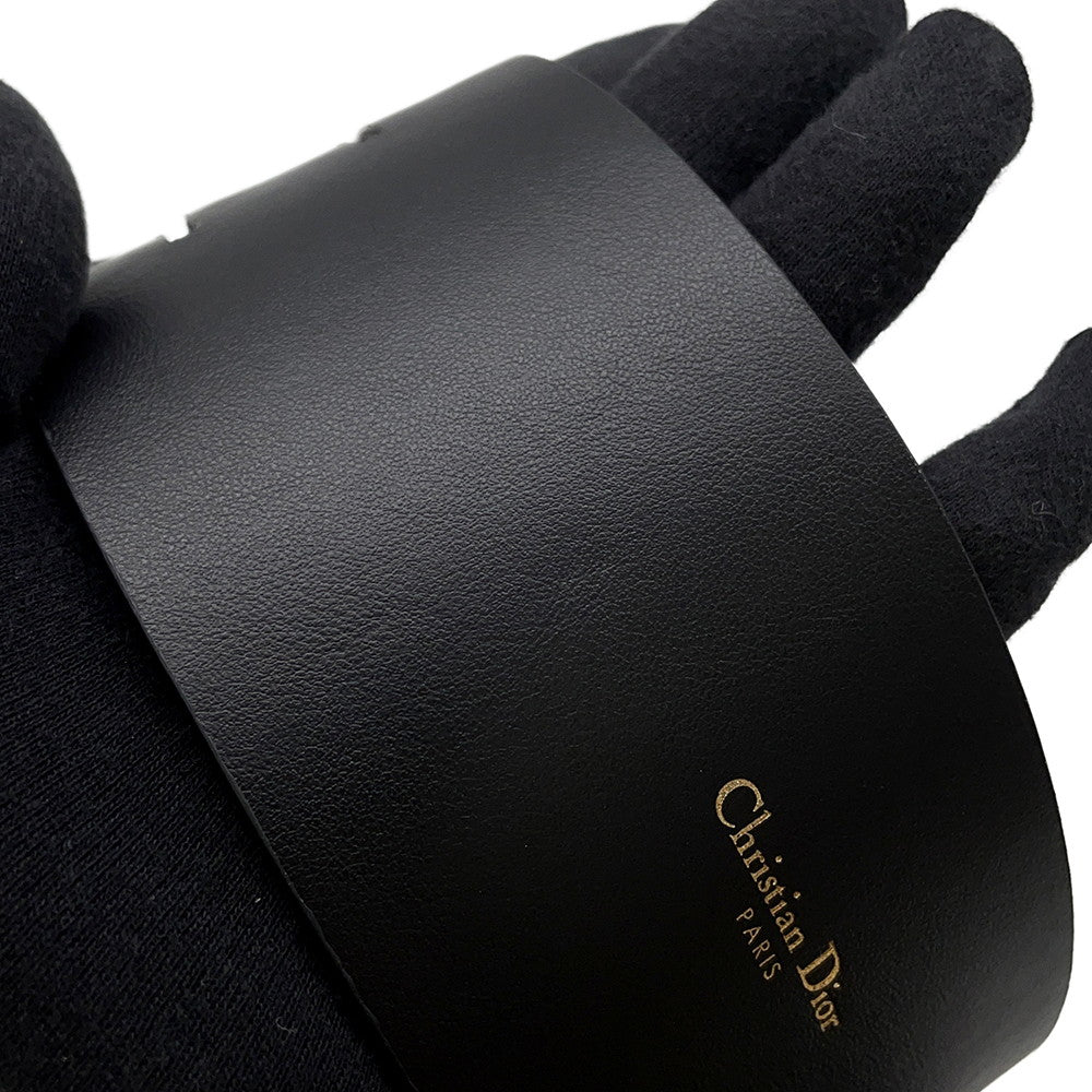 Dior Belt Size 70 Black/Yellow Leather