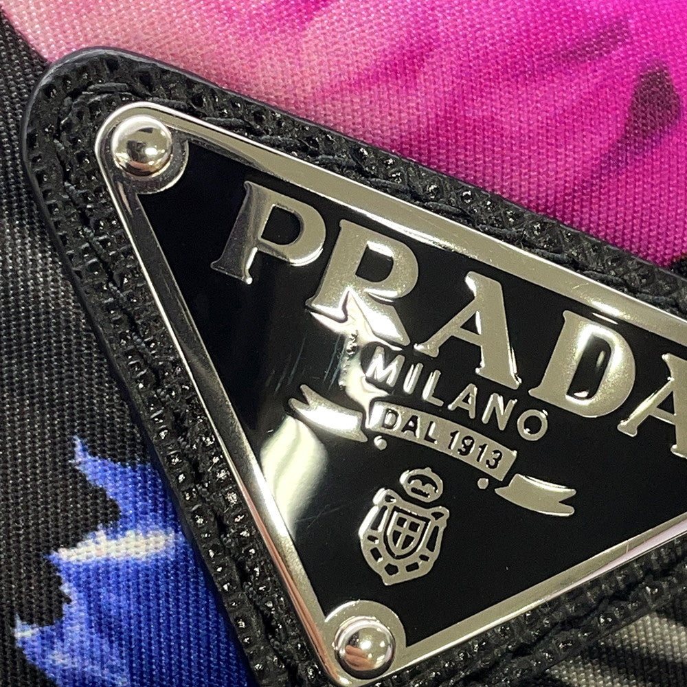 PRADA Katyusha Gray/Multicolor Nylon Leather