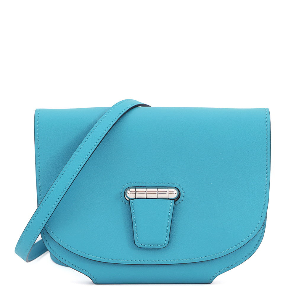 HERMES Mini Convoyeur Turquoise Swift Leather