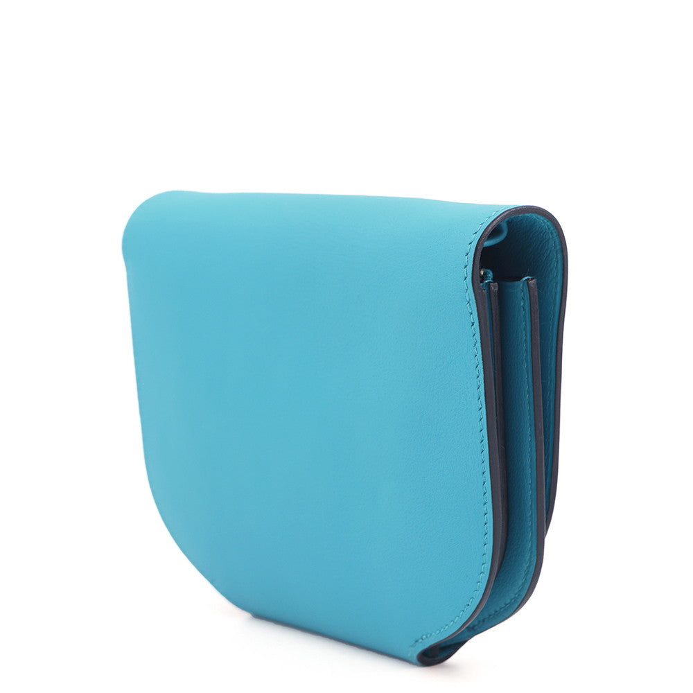 HERMES Mini Convoyeur Turquoise Swift Leather