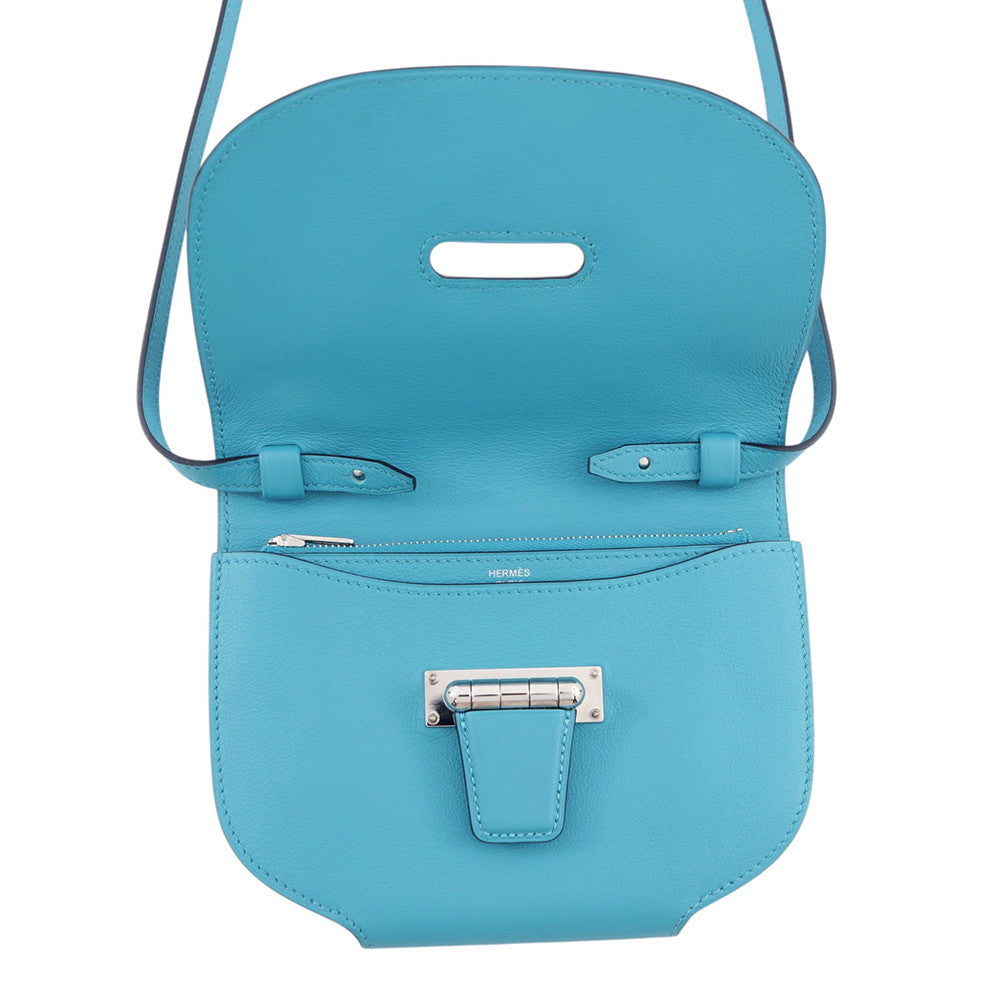 HERMES Mini Convoyeur Turquoise Swift Leather