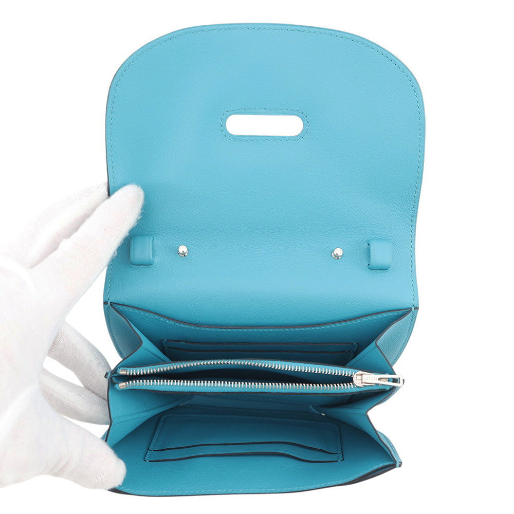 HERMES Mini Convoyeur Turquoise Swift Leather