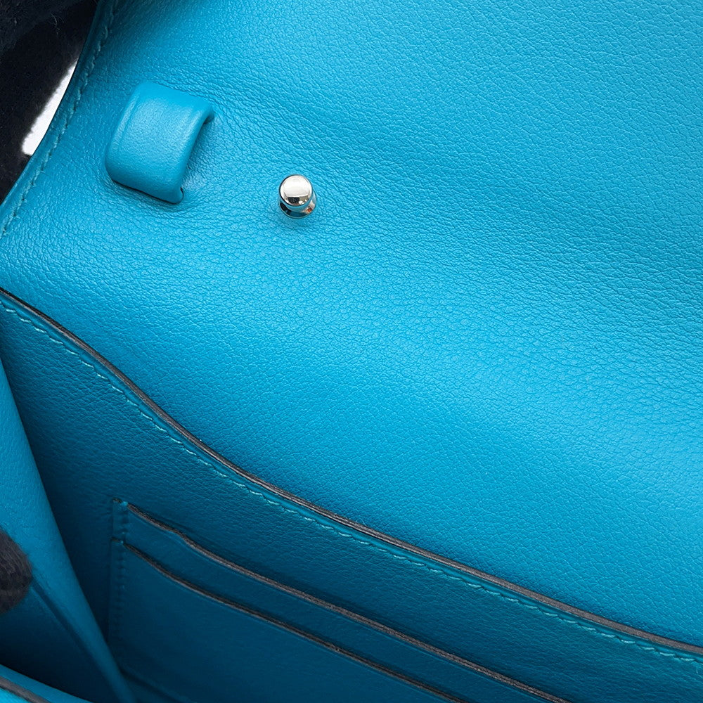 HERMES Mini Convoyeur Turquoise Swift Leather