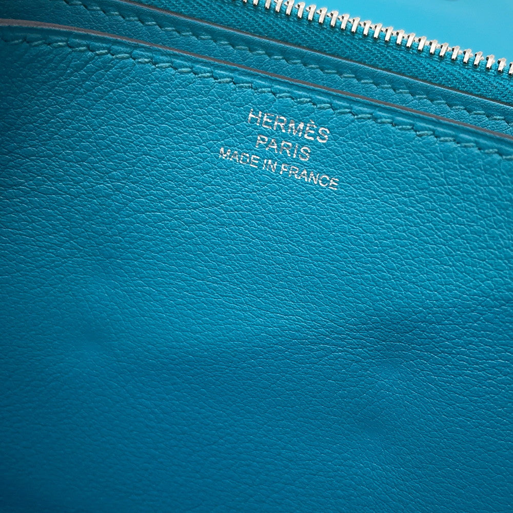 HERMES Mini Convoyeur Turquoise Swift Leather