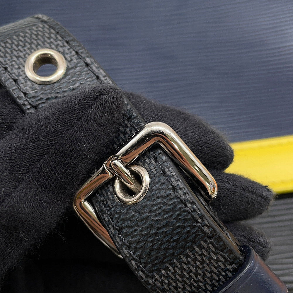 LOUIS VUITTON Danube Slim Navy/NoirM55100 Damier Graphite Epi Leather