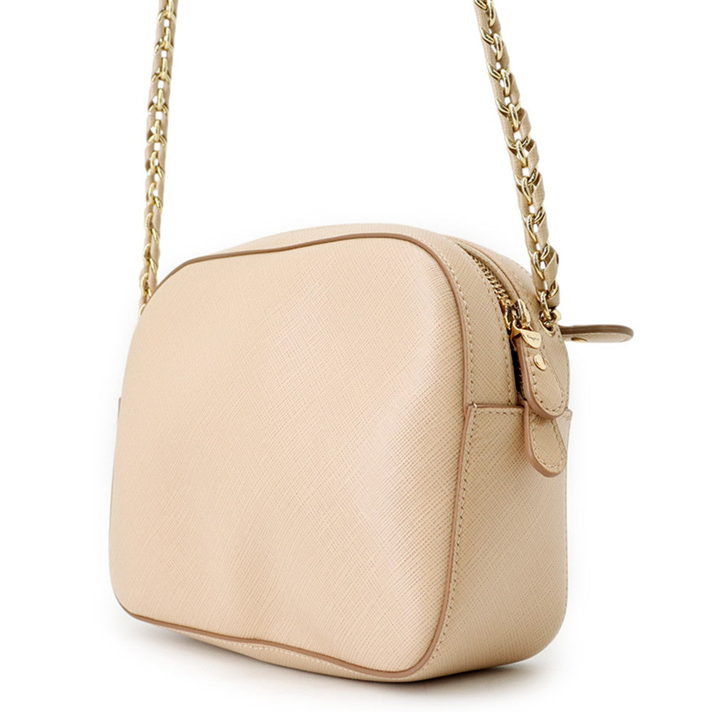 Ferragamo Vara Ribbon Shoulder Bag Beige Leather