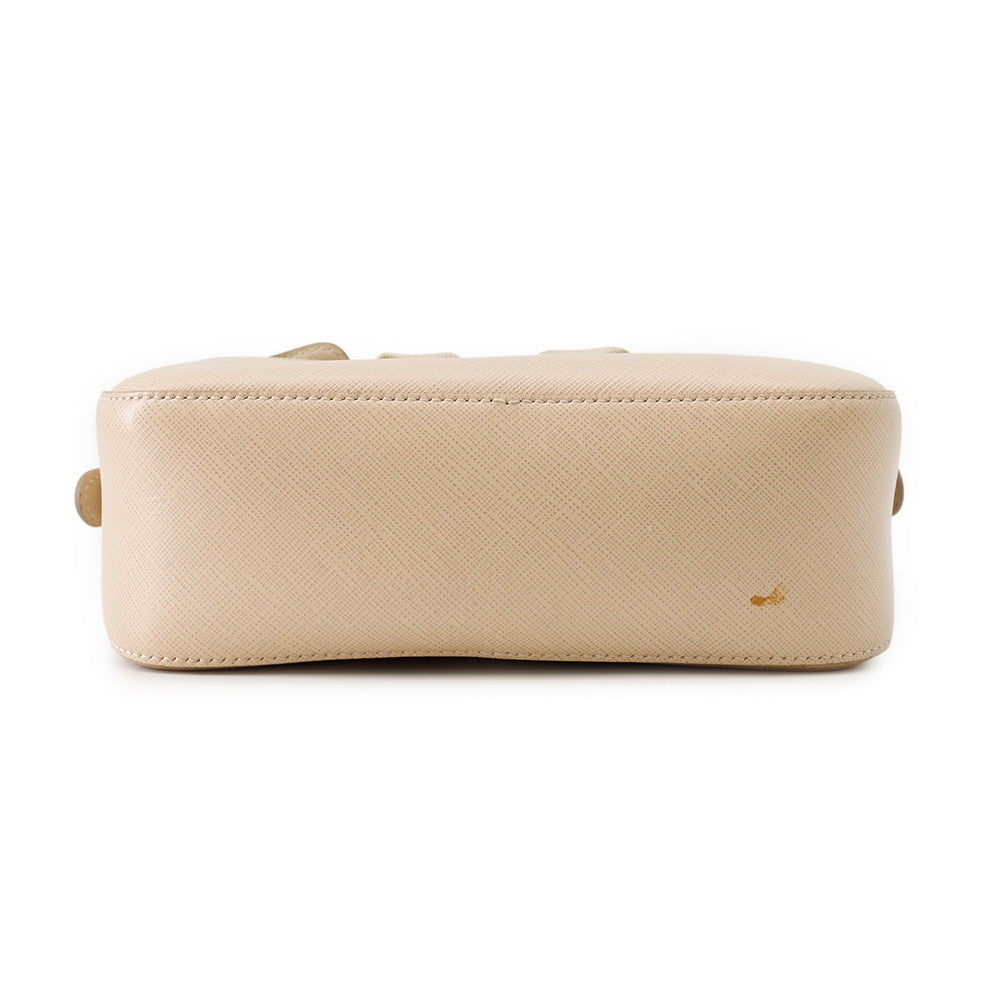 Ferragamo Vara Ribbon Shoulder Bag Beige Leather