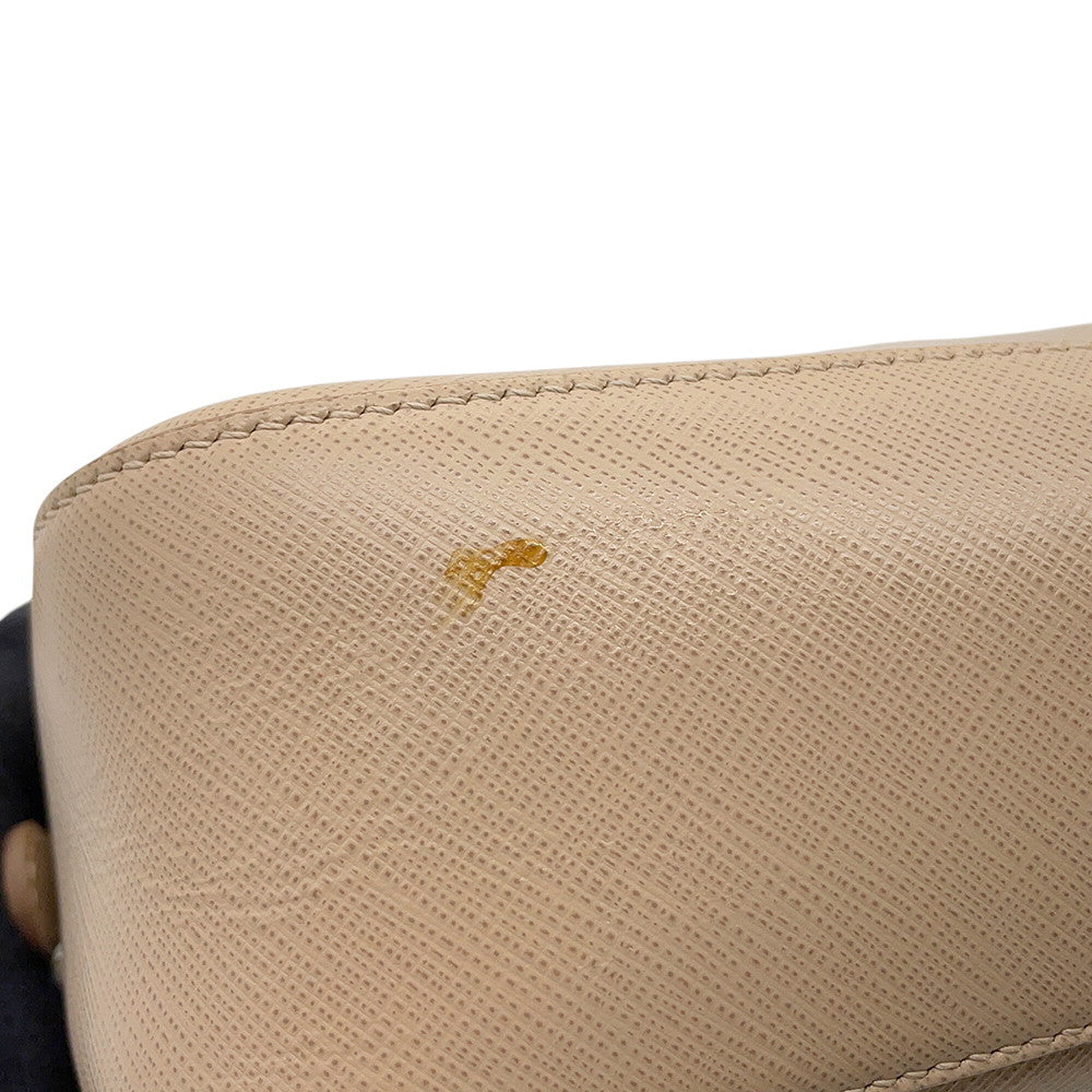Ferragamo Vara Ribbon Shoulder Bag Beige Leather