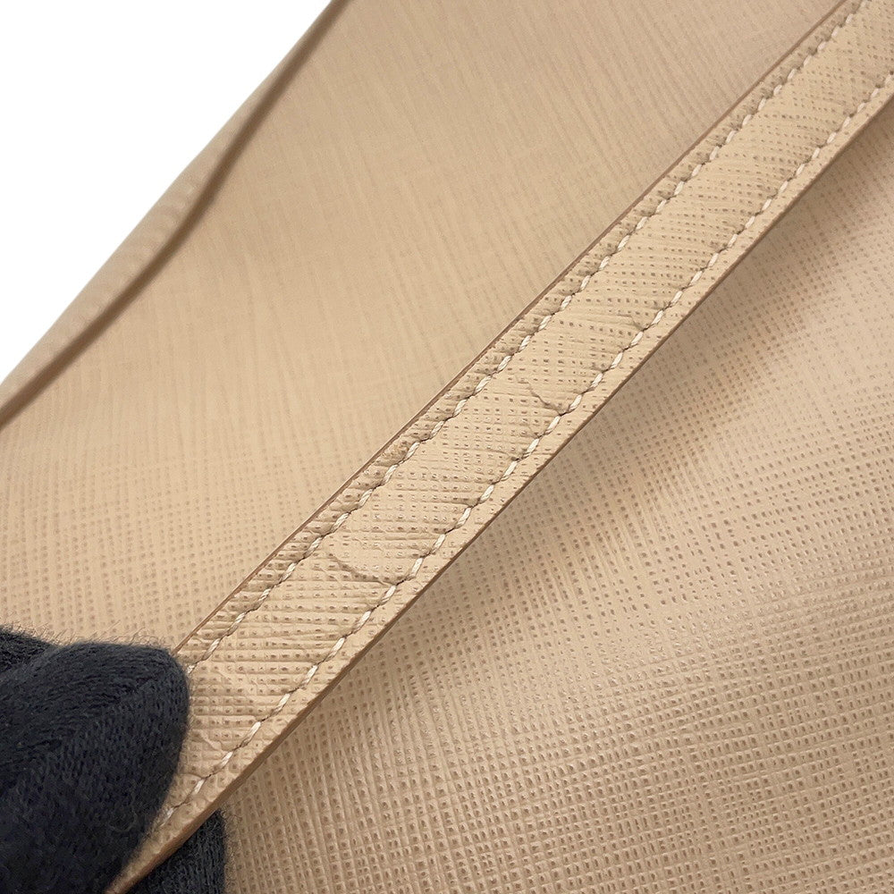 Ferragamo Vara Ribbon Shoulder Bag Beige Leather