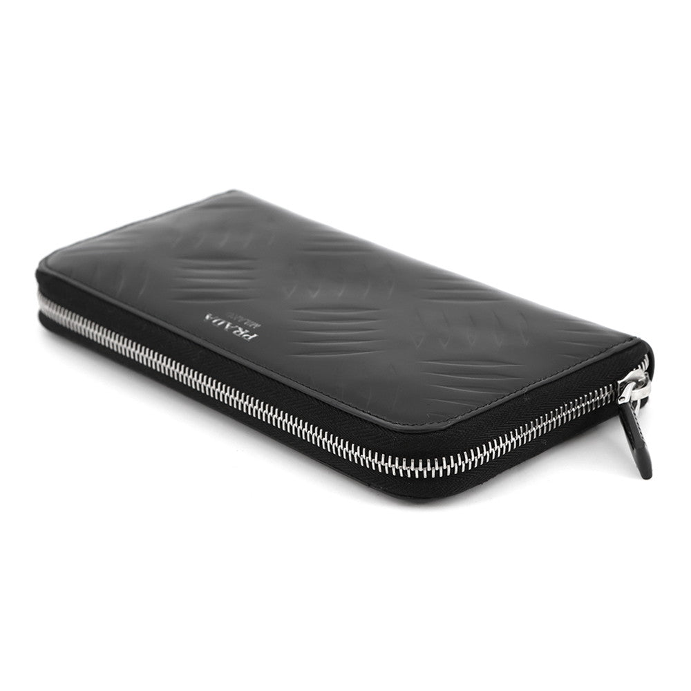 PRADA Zip Around Long Wallet Black2ML317 BrushedLeather