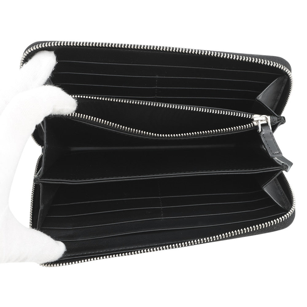 PRADA Zip Around Long Wallet Black2ML317 BrushedLeather