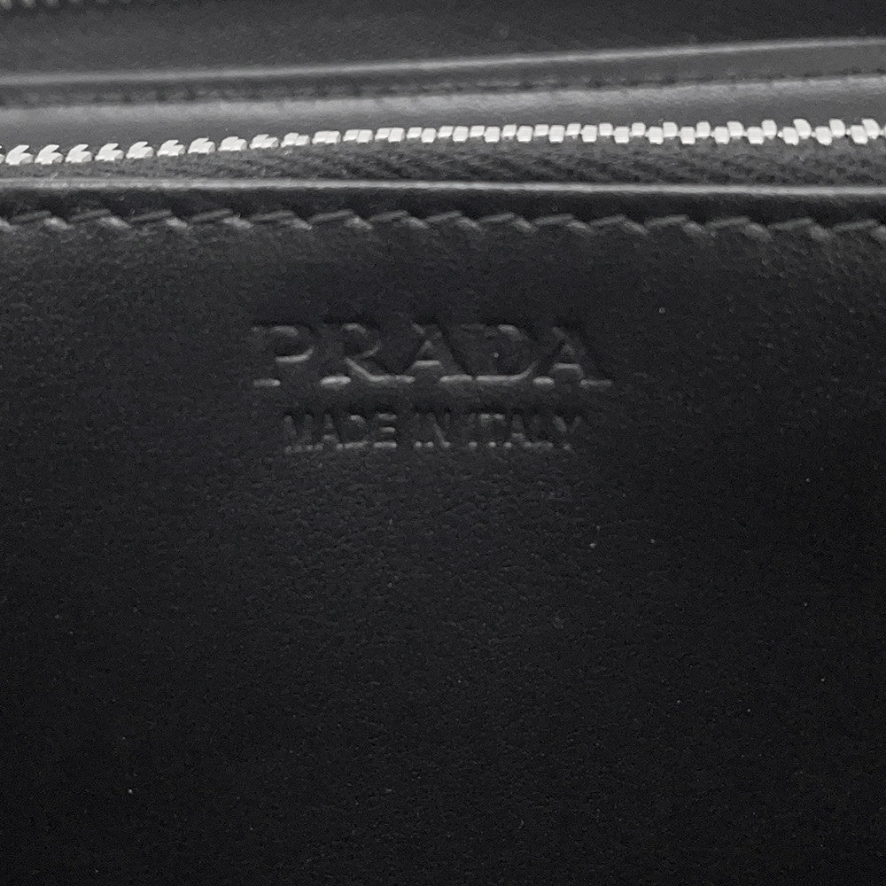 PRADA Zip Around Long Wallet Black2ML317 BrushedLeather