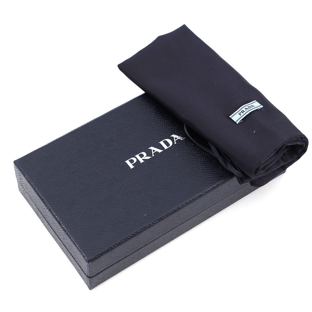 PRADA Zip Around Long Wallet Black2ML317 BrushedLeather