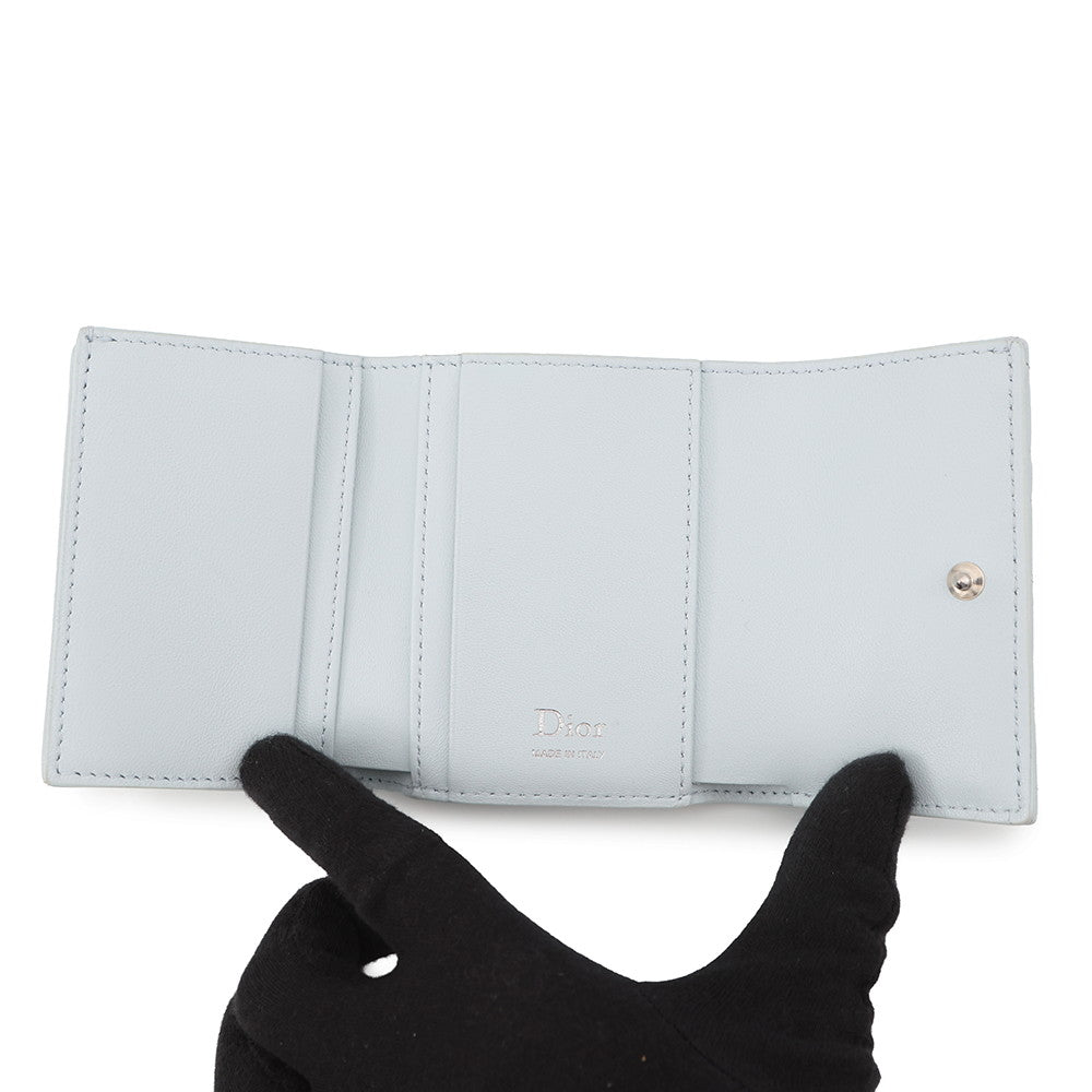 Dior cannage compact wallet Light BlueS2608PUQA Leather