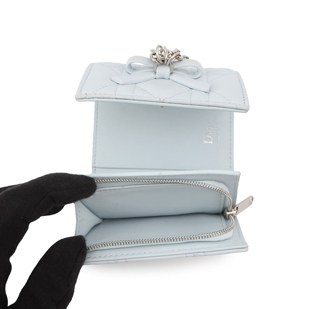 Dior cannage compact wallet Light BlueS2608PUQA Leather