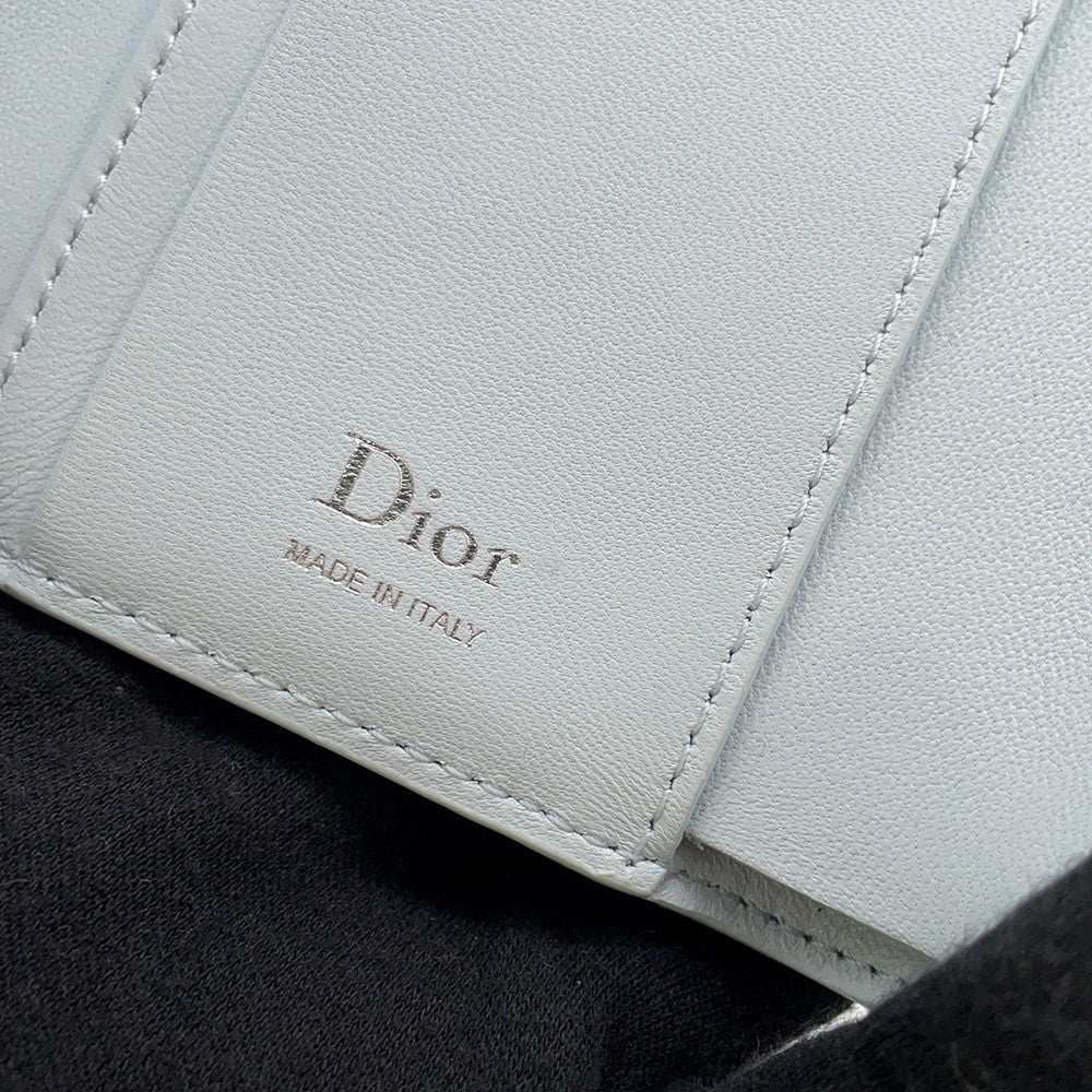 Dior cannage compact wallet Light BlueS2608PUQA Leather