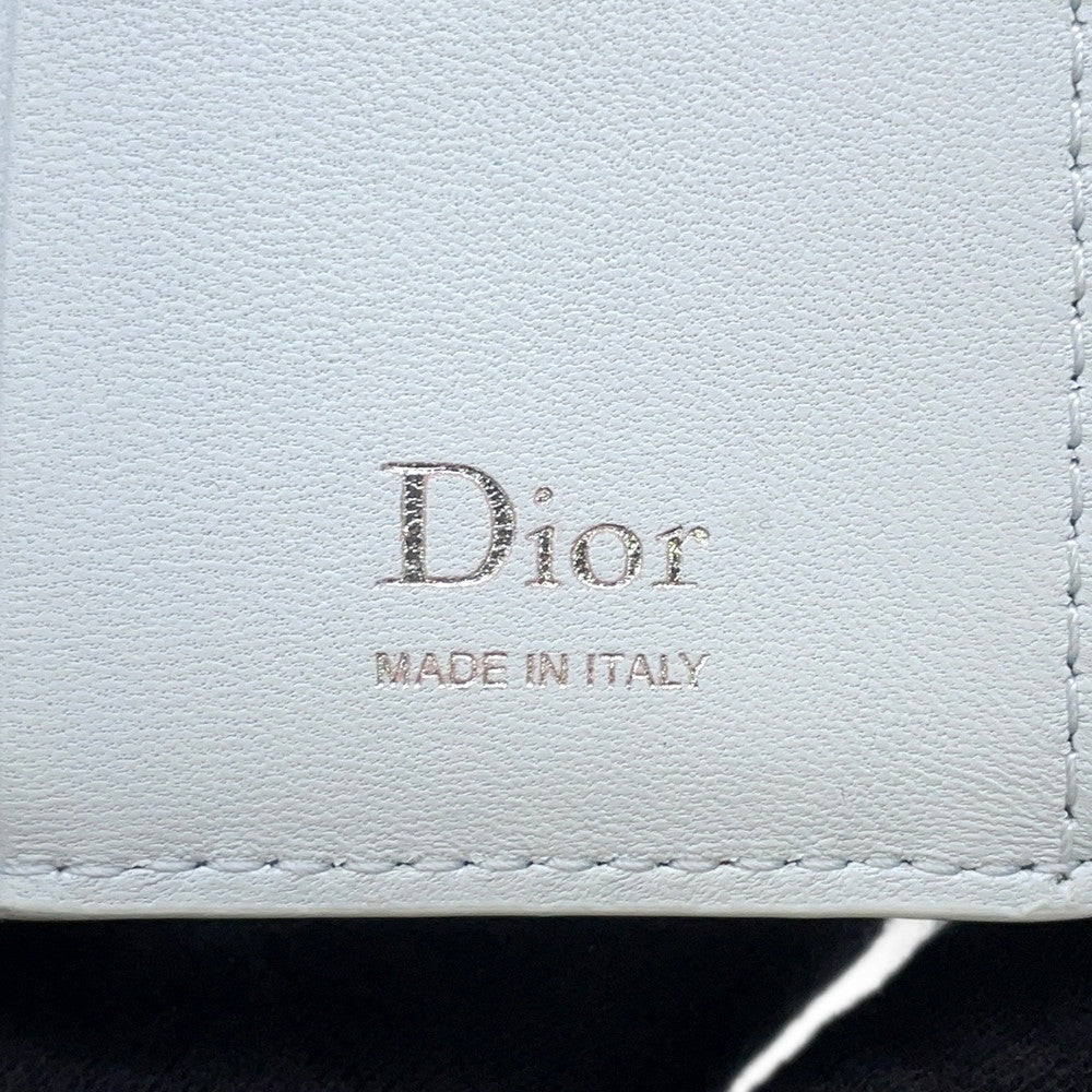 Dior cannage compact wallet Light BlueS2608PUQA Leather