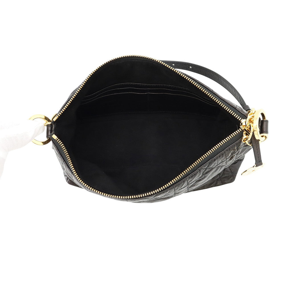 Dior Macrocannage Hobo Shoulder Bag BlackS3202UNIO_M900 CrinkledCalf Leather
