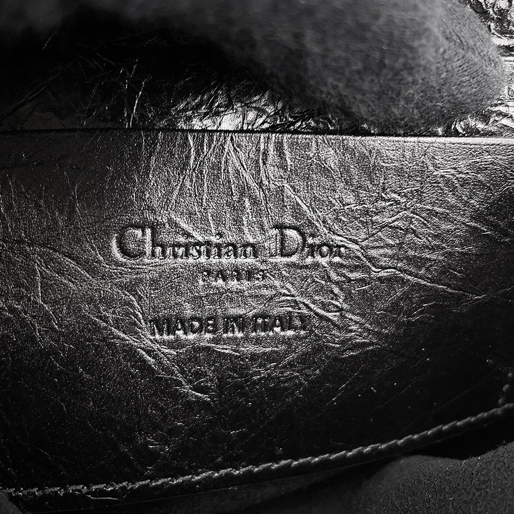 Dior Macrocannage Hobo Shoulder Bag BlackS3202UNIO_M900 CrinkledCalf Leather