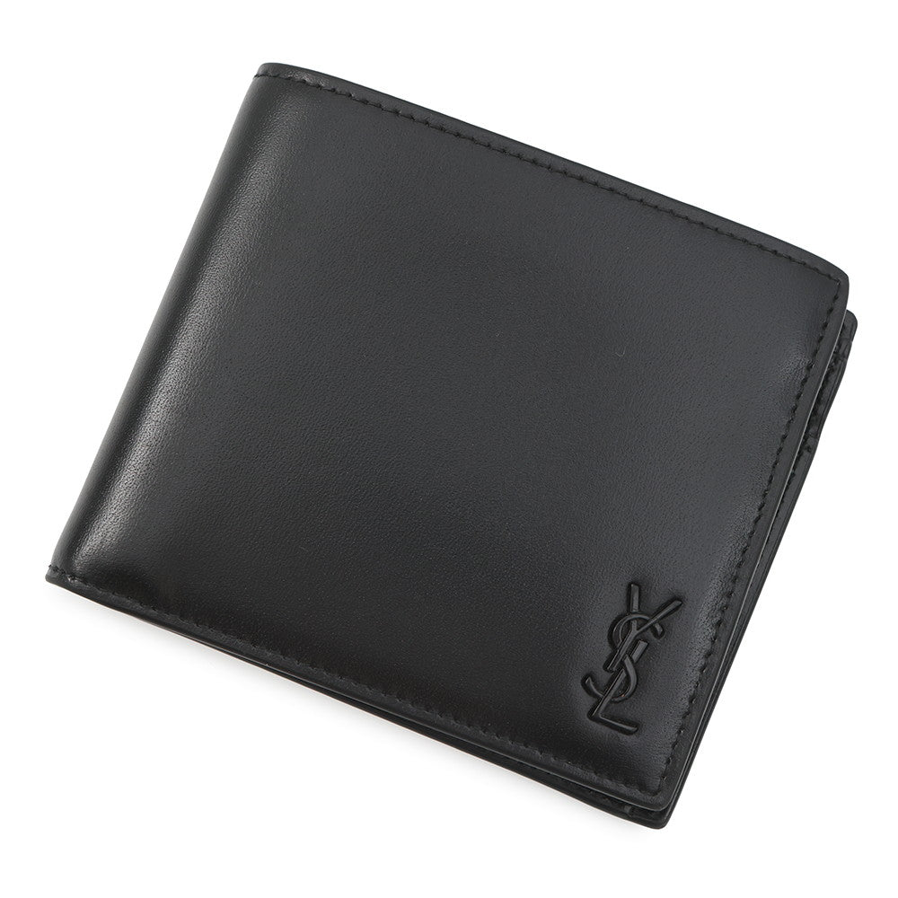 SAINT LAURENT PARIS Cassandra Bi-fold Wallet Black Leather