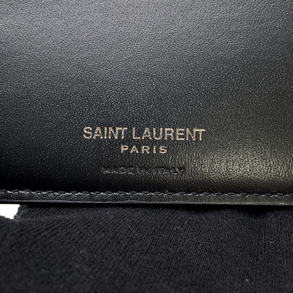 SAINT LAURENT PARIS Cassandra Bi-fold Wallet Black Leather
