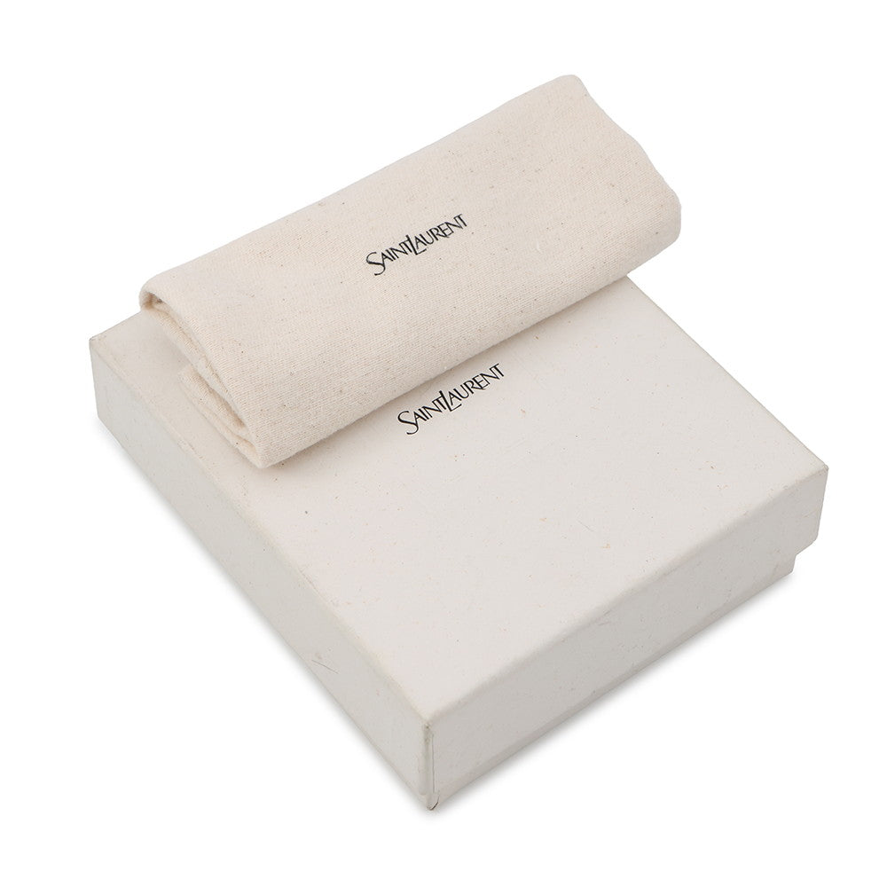 SAINT LAURENT PARIS Cassandra Bi-fold Wallet Black Leather